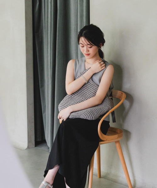 RODE SKO（ロデスコ）の「ワンハンドルペーパートートバッグ（トートバッグ・レディース・キャメル/グレー・ONE）」の22枚目の写真