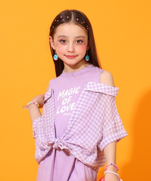 BABYDOLL(ベビードール)の「シアーシャツドッキングワンピース 9361K(ワンピース・キッズ・ブラック/パープル・90cm/130cm/140cm/100cm/120cm/110cm)」の7枚目の写真