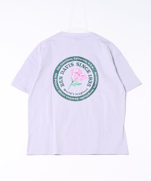 BEN DAVIS(ベンデイビス)の「《BEN DAVIS》 LADIES PRINT TEE/抗菌防臭(Tシャツ/カットソー・レディース・ライトパープル/ホワイト・FREE)」の4枚目の写真