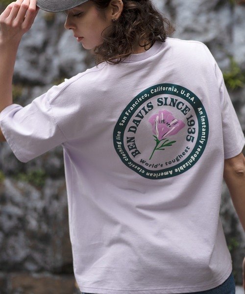 BEN DAVIS(ベンデイビス)の「《BEN DAVIS》 LADIES PRINT TEE/抗菌防臭(Tシャツ/カットソー・レディース・ライトパープル/ホワイト・FREE)」の2枚目の写真