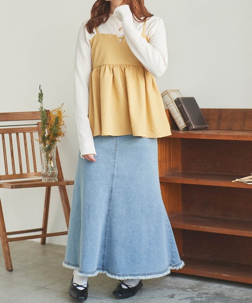 mil（ミル）の「【150㎝前後の小柄さんサイズ】ぺプラムキャミソールビスチェ（キャミソール・レディース・ブラック/アイボリー/イエロー・S/M）」の13枚目の写真