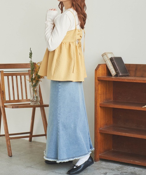 mil（ミル）の「【150㎝前後の小柄さんサイズ】ぺプラムキャミソールビスチェ（キャミソール・レディース・ブラック/アイボリー/イエロー・S/M）」の14枚目の写真