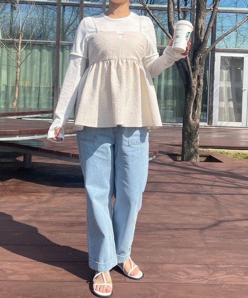 mil（ミル）の「【150㎝前後の小柄さんサイズ】ぺプラムキャミソールビスチェ（キャミソール・レディース・ブラック/アイボリー/イエロー・S/M）」の7枚目の写真