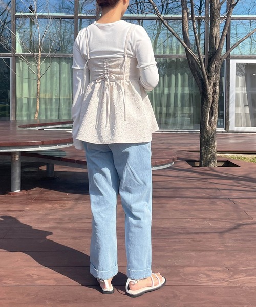 mil（ミル）の「【150㎝前後の小柄さんサイズ】ぺプラムキャミソールビスチェ（キャミソール・レディース・ブラック/アイボリー/イエロー・S/M）」の9枚目の写真