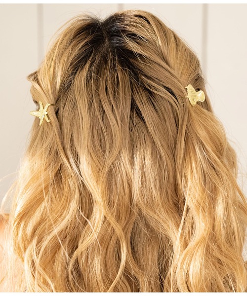 anap mimpi（アナップミンピ）の「2SET シェル スターフィッシュ メタル ミニ ヘアクリップ（バレッタ/ヘアクリップ・レディース・ゴールド・FREE）」の6枚目の写真