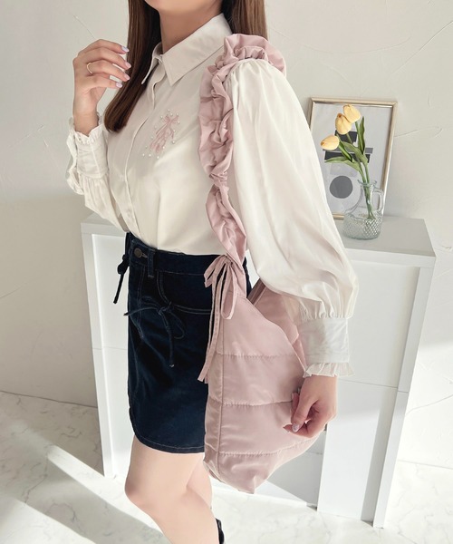 apres jour（アプレジュール）の「ギャザーショルダーバッグ【ZOZOTOWN限定アイテム】（ショルダーバッグ・レディース・ブラック/アイボリー/ピンク・FREE）」の17枚目の写真