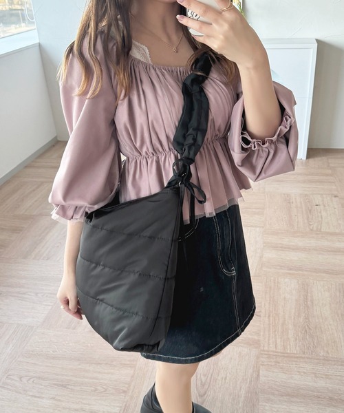 apres jour（アプレジュール）の「ギャザーショルダーバッグ【ZOZOTOWN限定アイテム】（ショルダーバッグ・レディース・ブラック/アイボリー/ピンク・FREE）」の14枚目の写真