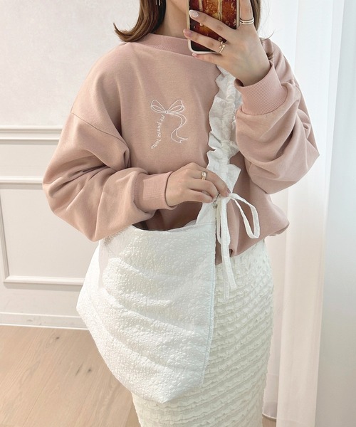 apres jour（アプレジュール）の「ギャザーショルダーバッグ【ZOZOTOWN限定アイテム】（ショルダーバッグ・レディース・ブラック/アイボリー/ピンク・FREE）」の8枚目の写真