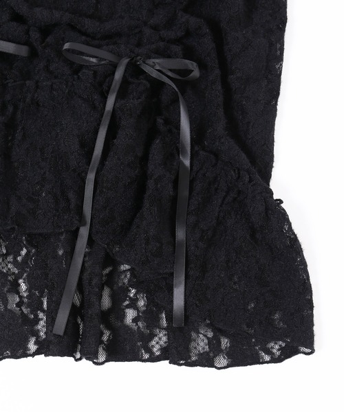 WC(ダブル シー)の「リボンドロストレースミドルスカート《長さ調節可能》(スカート・レディース・アイボリー/ブラック・FREE)」の21枚目の写真