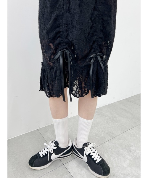 WC（ダブル シー）の「リボンドロストレースミドルスカート《長さ調節