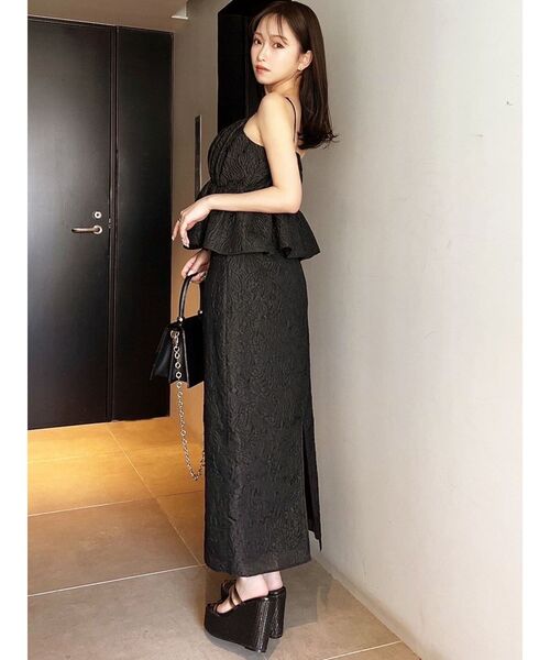 RESEXXY（リゼクシー）の「ジャガードペプラムキャミチュニック【セットアップ着用可能】（キャミソール・レディース・ホワイト/ブラック/ピンク・FREE）」の12枚目の写真