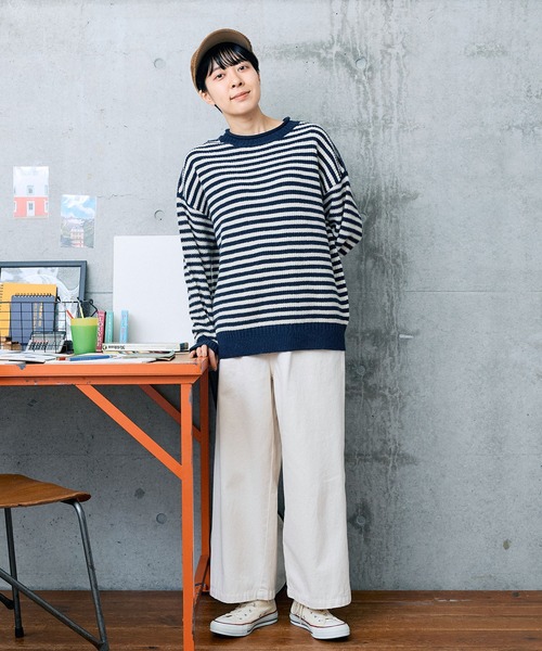 PAR ICI(パーリッシィ)の「ウールナイロン ガンジープルオーバー(ニット/セーター・レディース・その他/グレー/アイボリー/サックスブルー/レッド・FREE)」の21枚目の写真