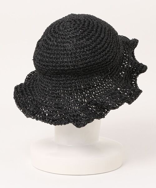 UP START(アップスタート)の「【Strawberry Vally】手編みフリルペーパーハット 大人カジュアル(ハット・レディース・ブラック/キナリ/ベージュ・FREE)」の6枚目の写真