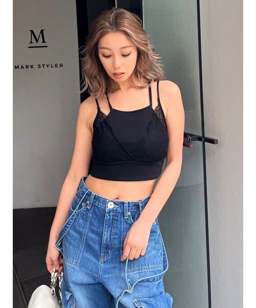 GYDA（ジェイダ）の「レースレイヤービスチェ（キャミソール・レディース・オフホワイト/ブラック・FREE）」の20枚目の写真