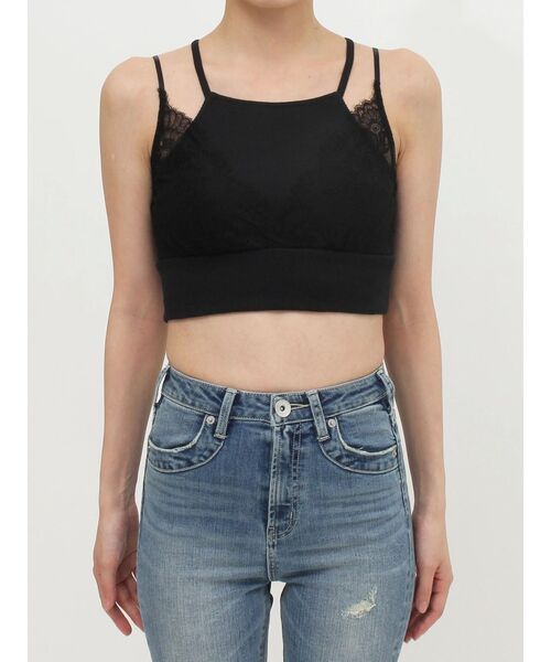 GYDA（ジェイダ）の「レースレイヤービスチェ（キャミソール・レディース・オフホワイト/ブラック・FREE）」の8枚目の写真