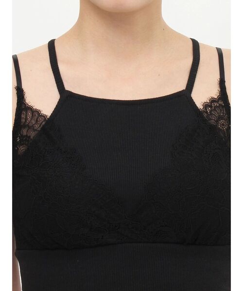GYDA（ジェイダ）の「レースレイヤービスチェ（キャミソール・レディース・オフホワイト/ブラック・FREE）」の11枚目の写真