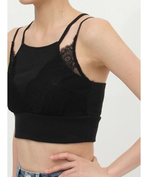 GYDA（ジェイダ）の「レースレイヤービスチェ（キャミソール・レディース・オフホワイト/ブラック・FREE）」の12枚目の写真