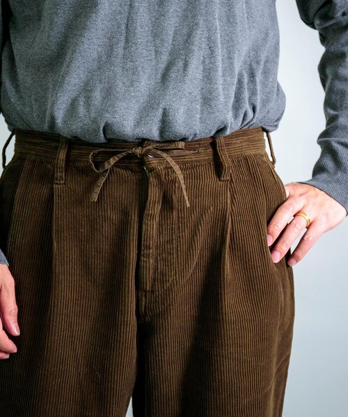 OMNIGOD mens / オムニゴッド] 8Wコーデュロイ ツータックワークパンツ