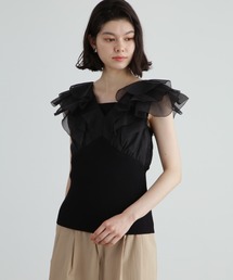 JILL STUART | ◆シアーフリルドッキングニット(ニット/セーター)