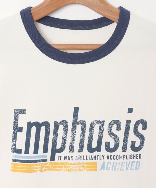 andme(アンドミー)の「アソートロゴプリント半袖リンガーTシャツ(Tシャツ/カットソー・レディース・ネイビー系/チャコールグレー/グリーン系/ネイビー・M)」の18枚目の写真