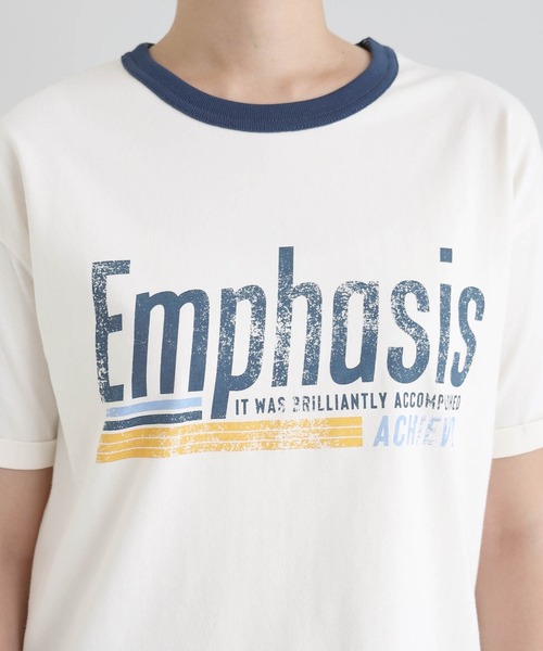 andme(アンドミー)の「アソートロゴプリント半袖リンガーTシャツ(Tシャツ/カットソー・レディース・ネイビー系/チャコールグレー/グリーン系/ネイビー・M)」の16枚目の写真