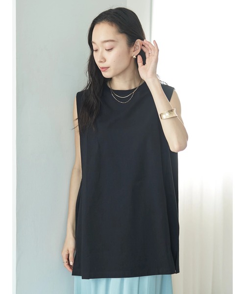 earth music&ecology(アースミュージックアンドエコロジー)の「ボクシーノースリーブチュニック(チュニック・レディース・ブラック/オフホワイト/モカ/その他9・FREE)」の7枚目の写真