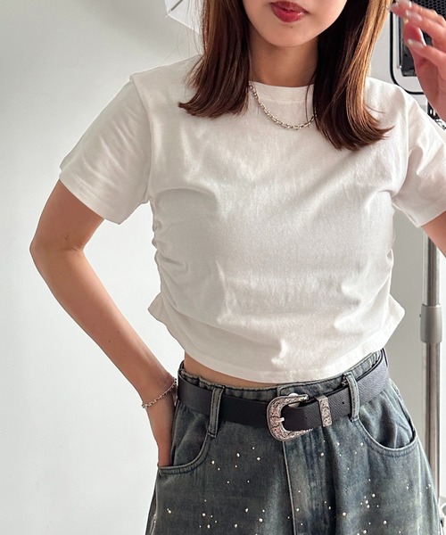 apres jour mignon(アプレジュールミニョン)の「サイドシャーリングT【ZOZOTOWN限定アイテム】(Tシャツ/カットソー・レディース・ピンク/レッド/オフホワイト/ナチュラル/ブラック・X-LARGE/フリー)」の10枚目の写真