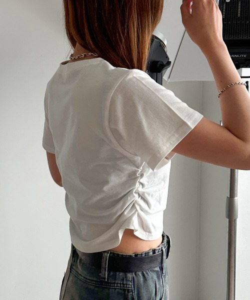 apres jour mignon(アプレジュールミニョン)の「サイドシャーリングT【ZOZOTOWN限定アイテム】(Tシャツ/カットソー・レディース・ピンク/レッド/オフホワイト/ナチュラル/ブラック・X-LARGE/フリー)」の13枚目の写真