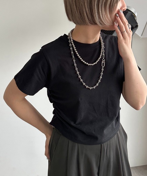 apres jour mignon(アプレジュールミニョン)の「サイドシャーリングT【ZOZOTOWN限定アイテム】(Tシャツ/カットソー・レディース・ピンク/レッド/オフホワイト/ナチュラル/ブラック・X-LARGE/フリー)」の18枚目の写真