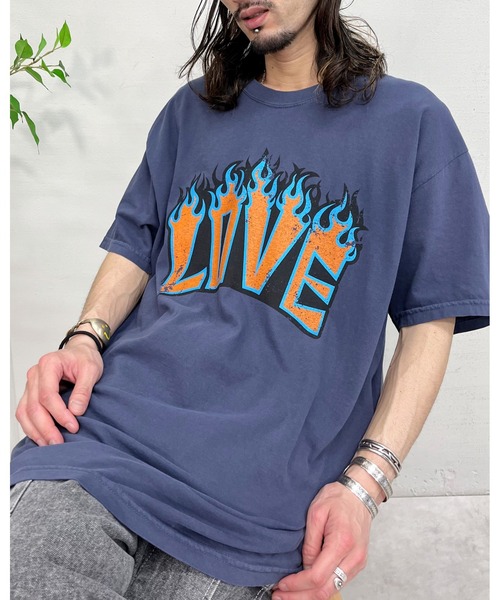 MODISH GAZE(モディシュガゼ)の「【MODISH GAZE】LOVEロゴプリント ピグメント加工 ビッグシルエットTシャツ (CP)(Tシャツ/カットソー・レディース・ネイビー/アイボリー/スミクロ・FREE)」の10枚目の写真
