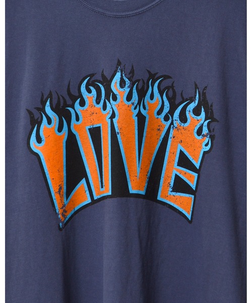 MODISH GAZE(モディシュガゼ)の「【MODISH GAZE】LOVEロゴプリント ピグメント加工 ビッグシルエットTシャツ (CP)(Tシャツ/カットソー・レディース・ネイビー/アイボリー/スミクロ・FREE)」の19枚目の写真