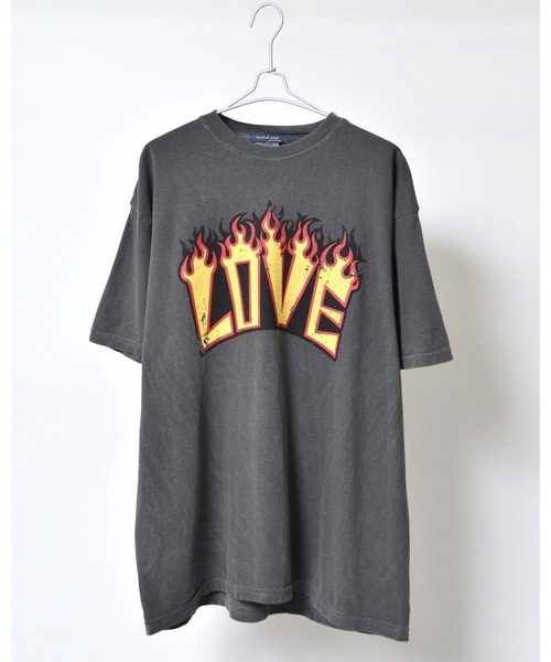MODISH GAZE(モディシュガゼ)の「【MODISH GAZE】LOVEロゴプリント ピグメント加工 ビッグシルエットTシャツ (CP)(Tシャツ/カットソー・レディース・ネイビー/アイボリー/スミクロ・FREE)」の20枚目の写真