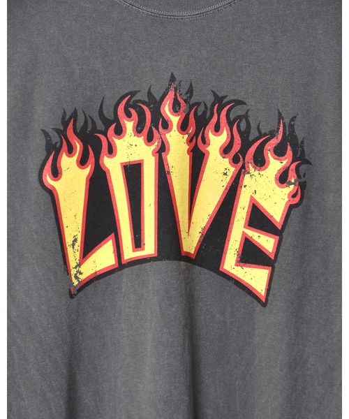 MODISH GAZE(モディシュガゼ)の「【MODISH GAZE】LOVEロゴプリント ピグメント加工 ビッグシルエットTシャツ (CP)(Tシャツ/カットソー・レディース・ネイビー/アイボリー/スミクロ・FREE)」の21枚目の写真