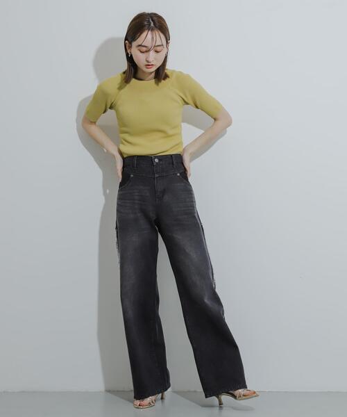 SENSE OF PLACE by URBAN RESEARCH(センスオブプレイスバイアーバンリサーチ)の「2WAYオフショルニットプルオーバー(ニット/セーター・レディース・イエロー/ブラック/グレー/オフホワイト/レッド/ブラウン・ONE)」の14枚目の写真