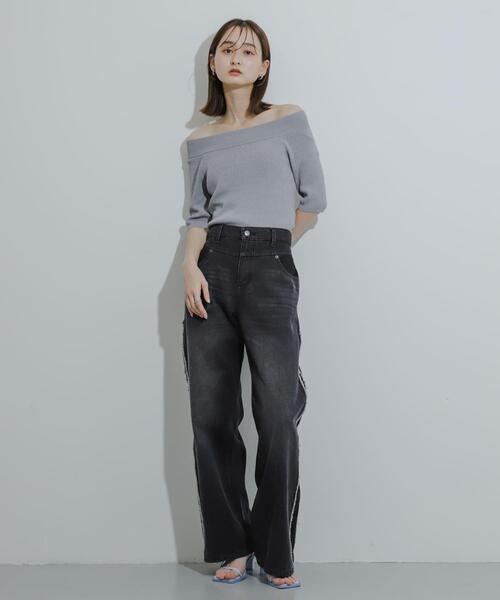 SENSE OF PLACE by URBAN RESEARCH(センスオブプレイスバイアーバンリサーチ)の「2WAYオフショルニットプルオーバー(ニット/セーター・レディース・イエロー/ブラック/グレー/オフホワイト/レッド/ブラウン・ONE)」の20枚目の写真