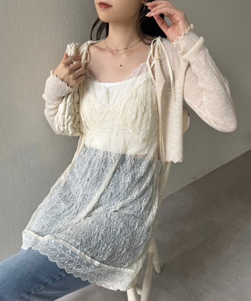 one after another NICE CLAUP（ワンアフターアナザーナイスクラップ）の「アソートキャミソールチュニック（チュニック・レディース・アイボリー/ホワイト/ブラック・FREE）」の3枚目の写真