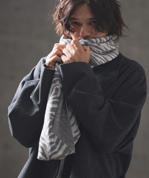 【セール】mko12124- Zebra jacquard snood ニットスヌード（ネックウォーマー/スヌード）｜GLIMCLAP（グリムクラップ）