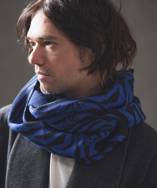【セール】mko12124- Zebra jacquard snood ニットスヌード（ネックウォーマー/スヌード）｜GLIMCLAP（グリムクラップ）