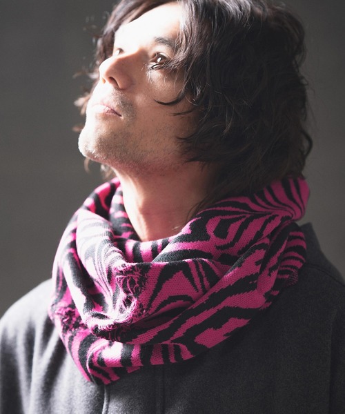 【セール】mko12124- Zebra jacquard snood ニットスヌード（ネックウォーマー/スヌード）｜GLIMCLAP（グリムクラップ）