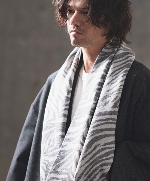 【セール】mko12124- Zebra jacquard snood ニットスヌード（ネックウォーマー/スヌード）｜GLIMCLAP（グリムクラップ）