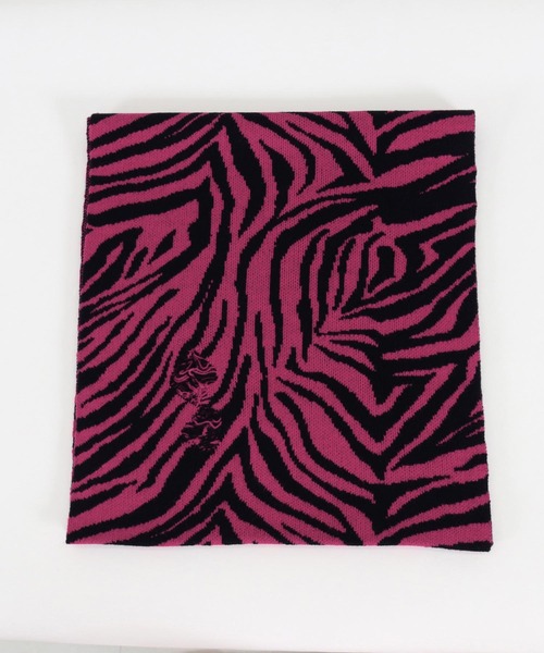 【セール】mko12124- Zebra jacquard snood ニットスヌード（ネックウォーマー/スヌード）｜GLIMCLAP（グリムクラップ）