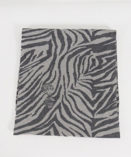 【セール】mko12124- Zebra jacquard snood ニットスヌード（ネックウォーマー/スヌード）｜GLIMCLAP（グリムクラップ）