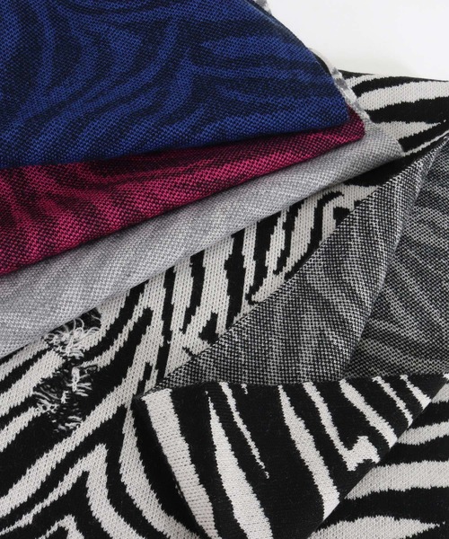 【セール】mko12124- Zebra jacquard snood ニットスヌード（ネックウォーマー/スヌード）｜GLIMCLAP（グリムクラップ）