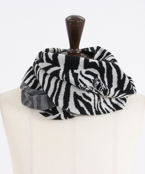 【セール】mko12124- Zebra jacquard snood ニットスヌード（ネックウォーマー/スヌード）｜GLIMCLAP（グリムクラップ）