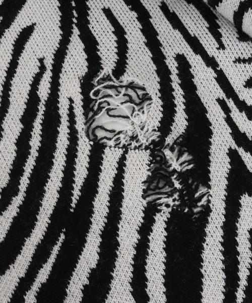【セール】mko12124- Zebra jacquard snood ニットスヌード（ネックウォーマー/スヌード）｜GLIMCLAP（グリムクラップ）