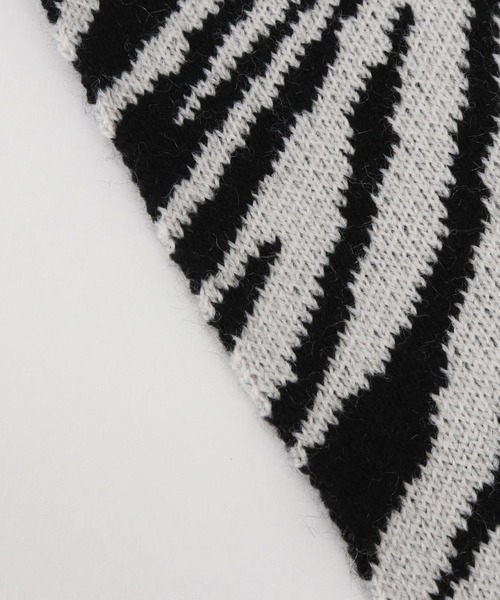 【セール】mko12124- Zebra jacquard snood ニットスヌード（ネックウォーマー/スヌード）｜GLIMCLAP（グリムクラップ）
