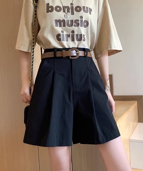 Dream garden(ドリームガーデン)の「ベルト付きショートパンツ 2点セット(その他パンツ・レディース・ブラック/ベージュ/カーキ・M/S/XL/L)」の6枚目の写真
