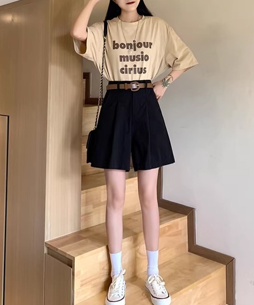 Dream garden(ドリームガーデン)の「ベルト付きショートパンツ 2点セット(その他パンツ・レディース・ブラック/ベージュ/カーキ・M/S/XL/L)」の4枚目の写真