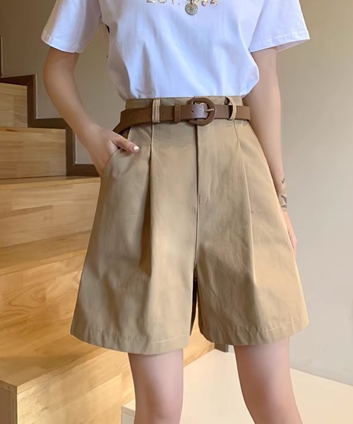 Dream garden(ドリームガーデン)の「ベルト付きショートパンツ 2点セット(その他パンツ・レディース・ブラック/ベージュ/カーキ・M/S/XL/L)」の14枚目の写真