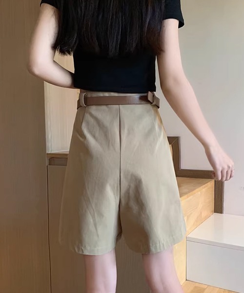 Dream garden(ドリームガーデン)の「ベルト付きショートパンツ 2点セット(その他パンツ・レディース・ブラック/ベージュ/カーキ・M/S/XL/L)」の18枚目の写真